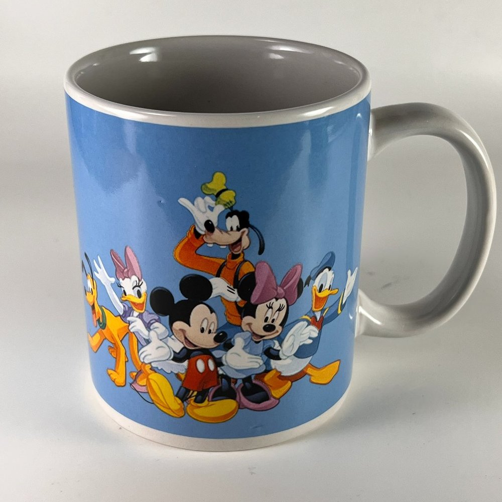 Vtg Mickey Mouse Friends Coffee Cup Mug Multicolor Ceramic Disney Jerry Leigh